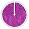 20" Purple Glittered Mini Christmas Tree Skirt with Faux Fur Trim